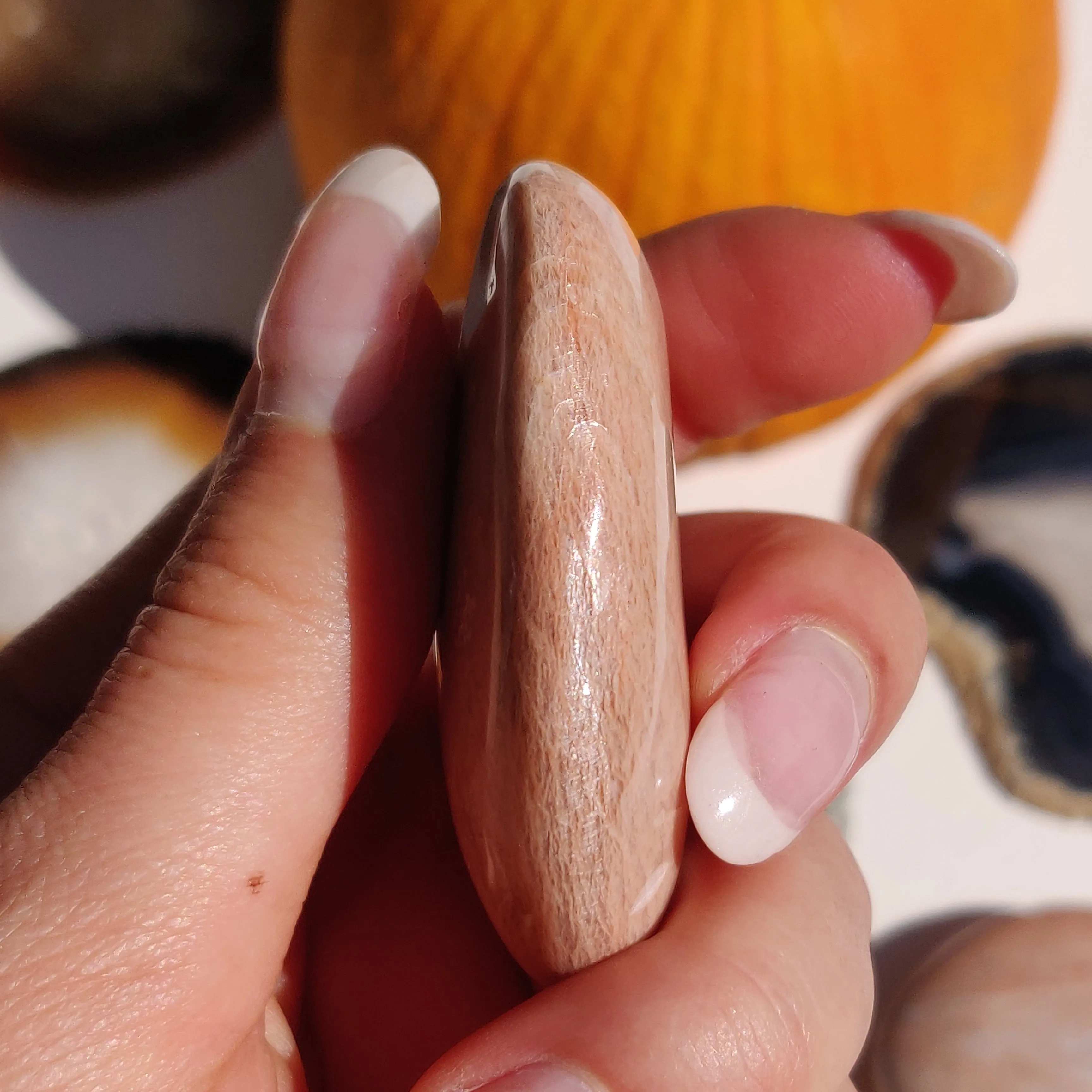 Peach Moonstone Palm Stone (#4)