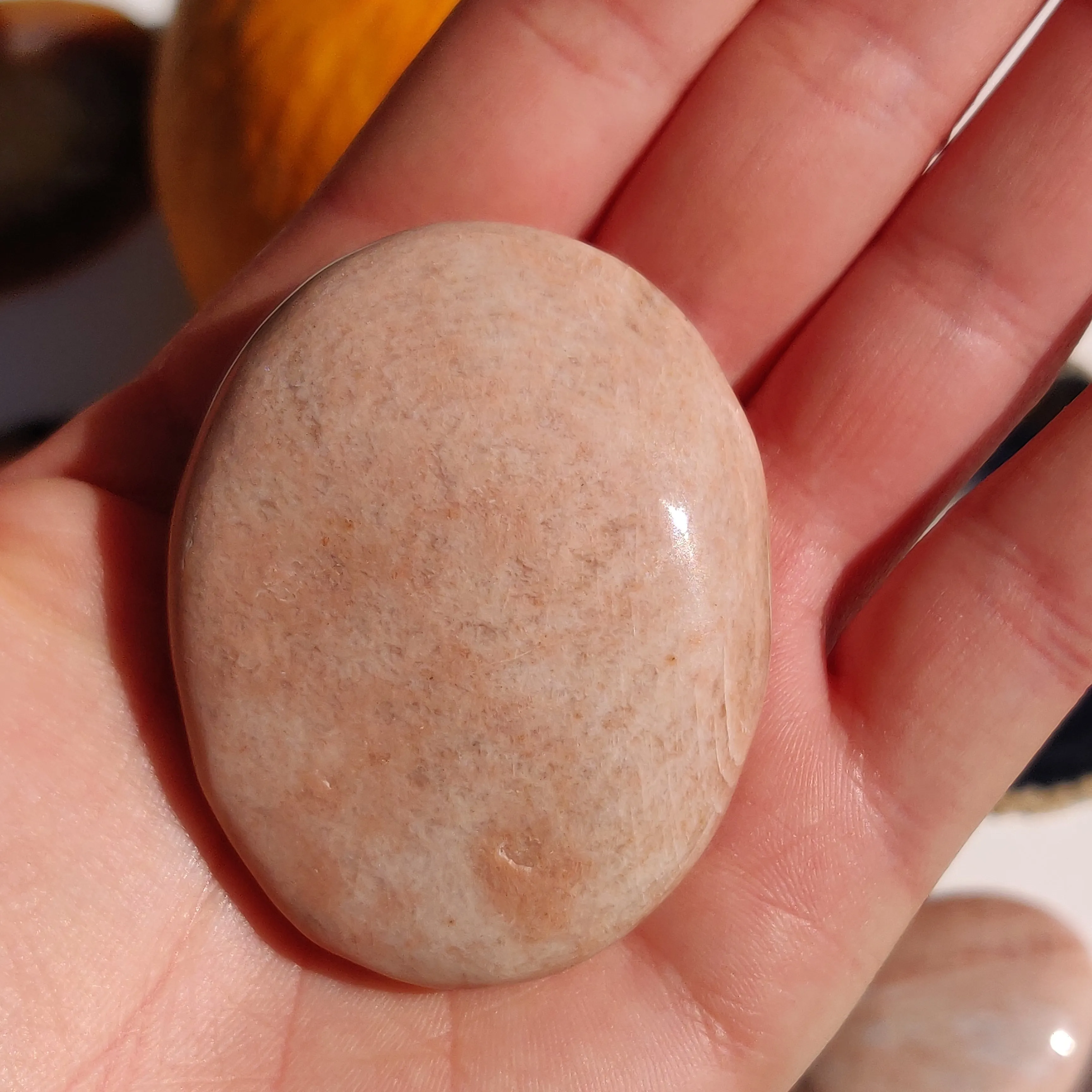 Peach Moonstone Palm Stone (#4)