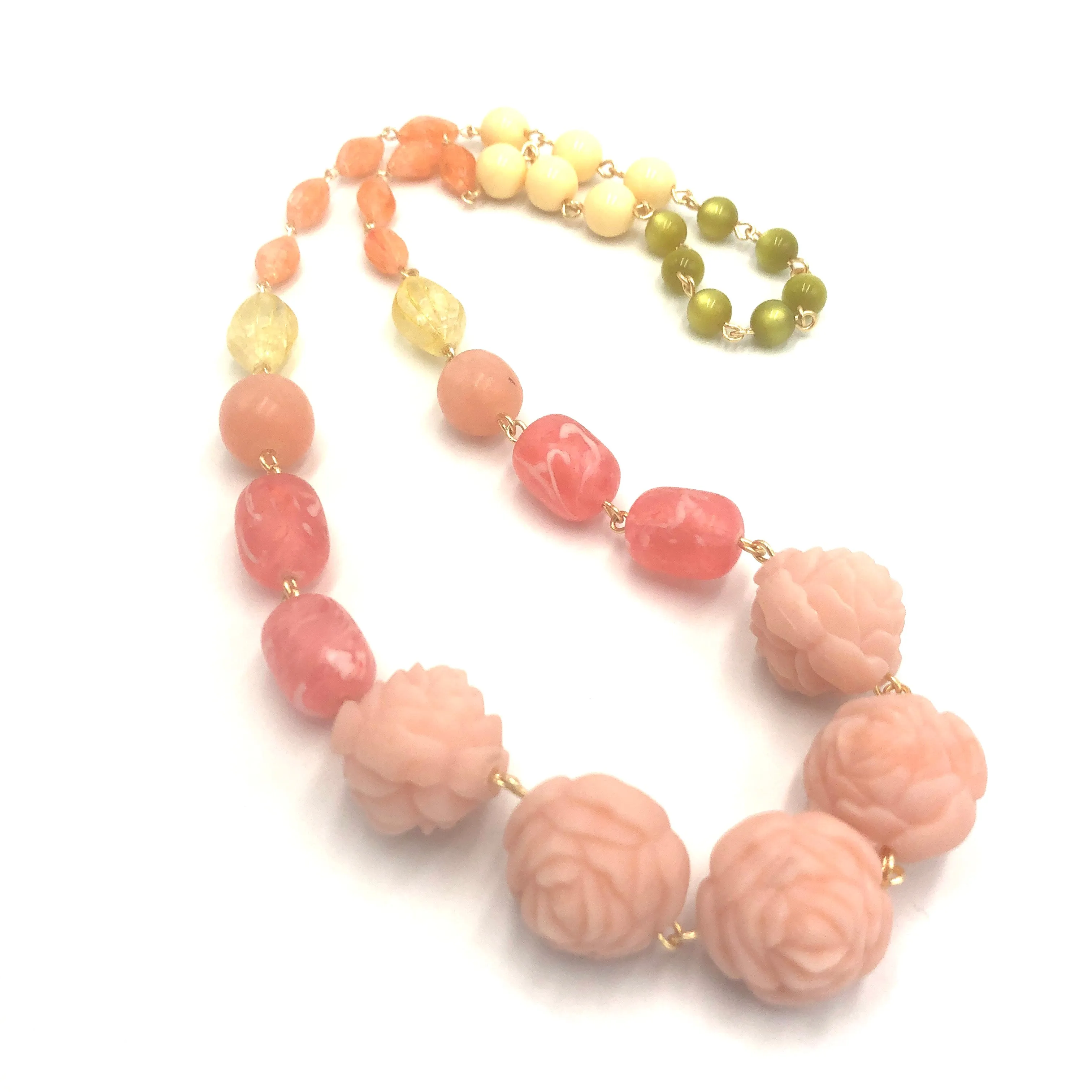 Peach Rosette Carmen Necklace *