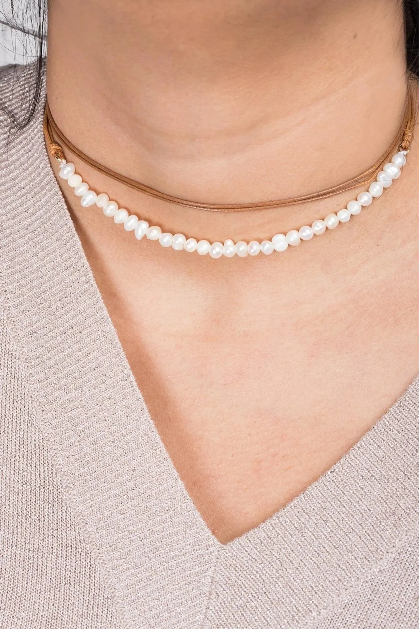 Pearl Wrap Choker Necklace