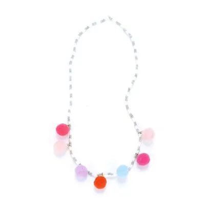 Peppercorn Kids Raspberry Pom Pom Necklace