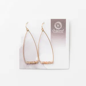 Petite Cubist Peach Moonstone Earrings