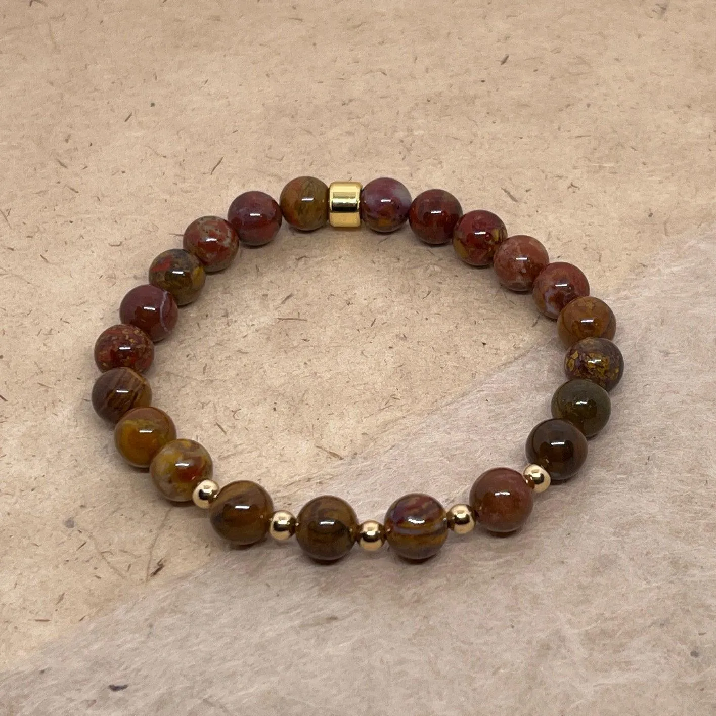 Petrified Wood Gemstone Bracelet 8mm