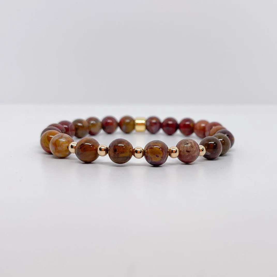 Petrified Wood Gemstone Bracelet 8mm