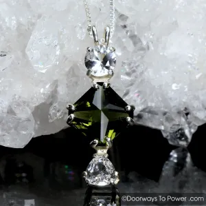 Phenacite Moldavite Danburite Mini Magician Stone Crystal Pendant