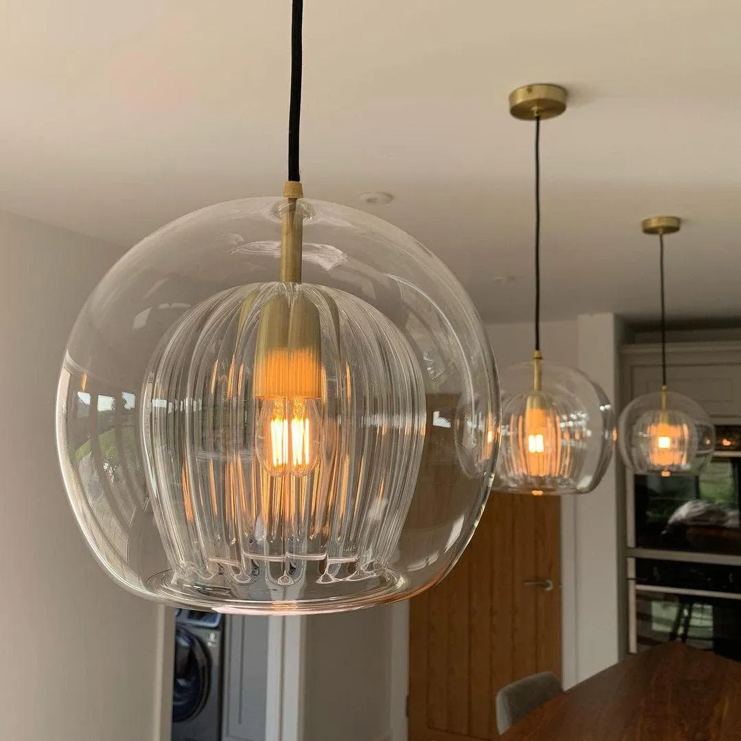 Pleated Crystal Pendant Light