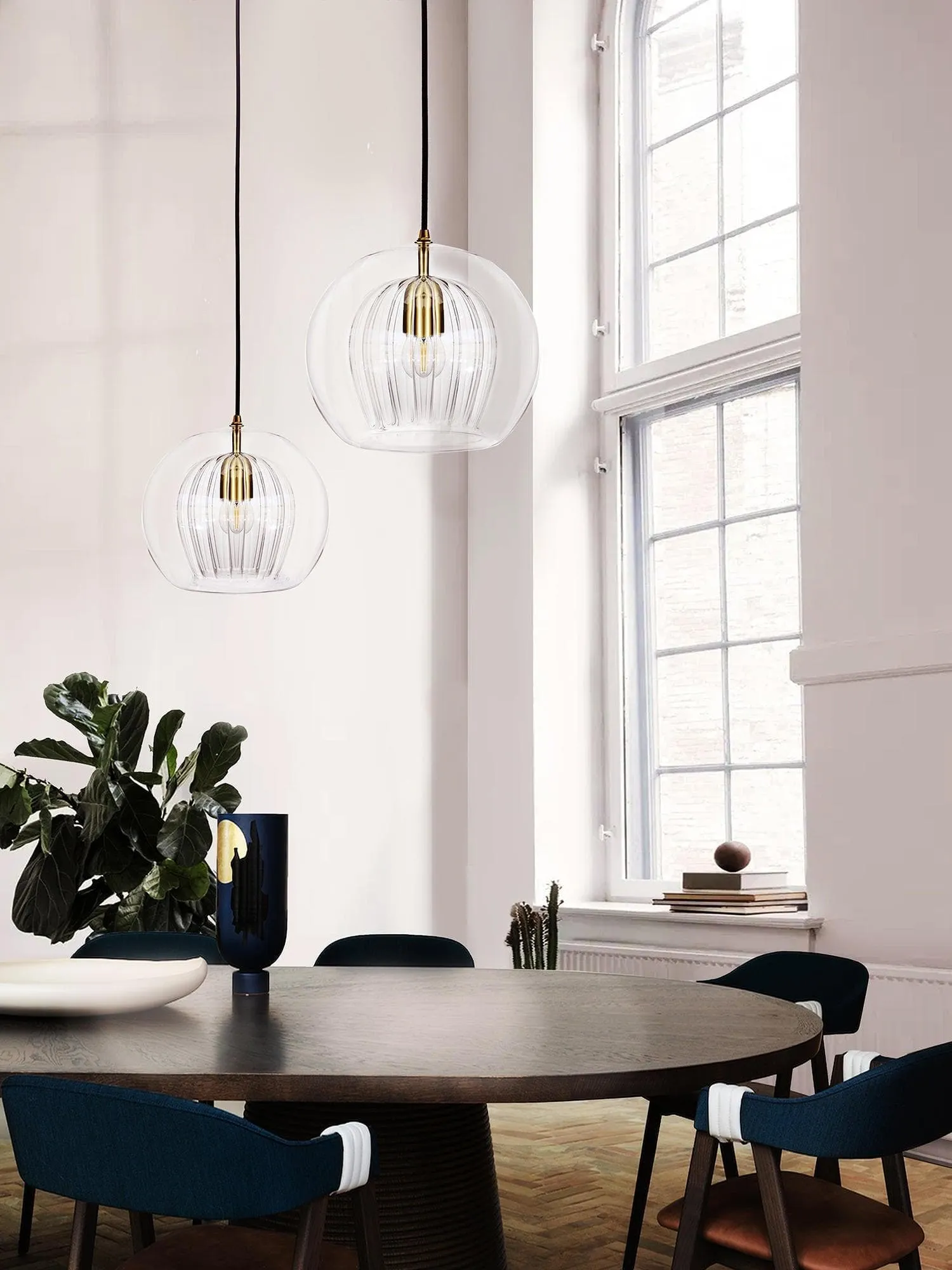 Pleated Crystal Pendant Light