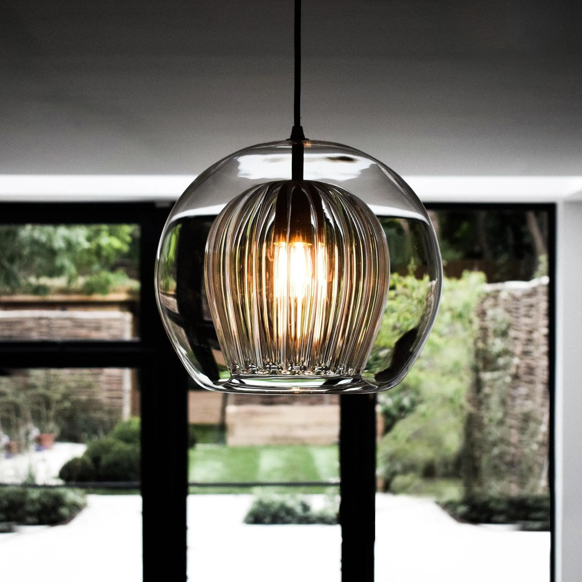 Pleated Crystal Pendant Light