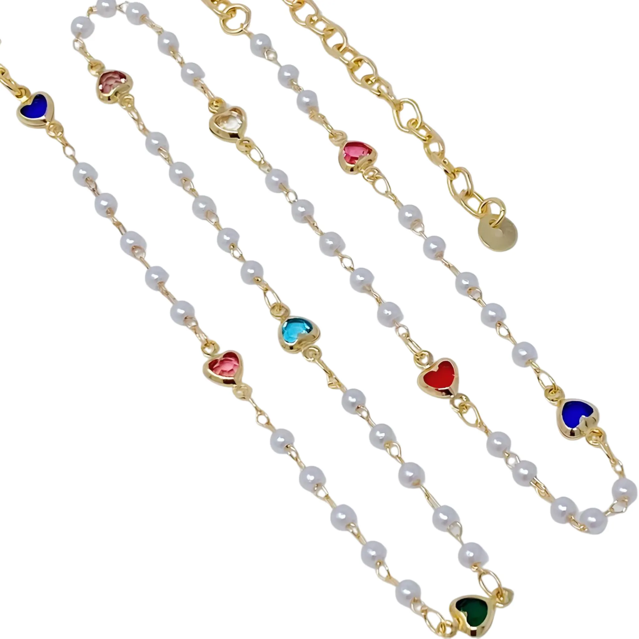 Precious Mini Heart Pearl Chain Necklace