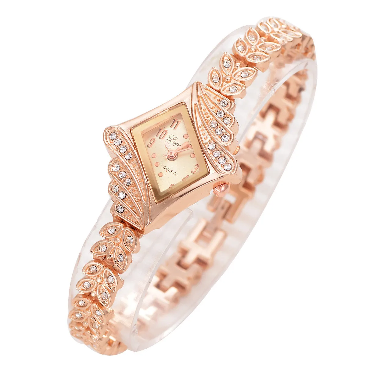 Quartz Rhinestone Crystal Wrist Watch for Women