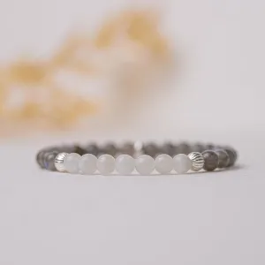 Rainbow Moonstone and Labradorite Gemstone Bracelet 6mm