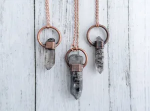 Raw quartz  necklace | Double terminated rock crystal necklace