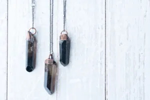 Raw smokey quartz necklace | Raw quartz necklace