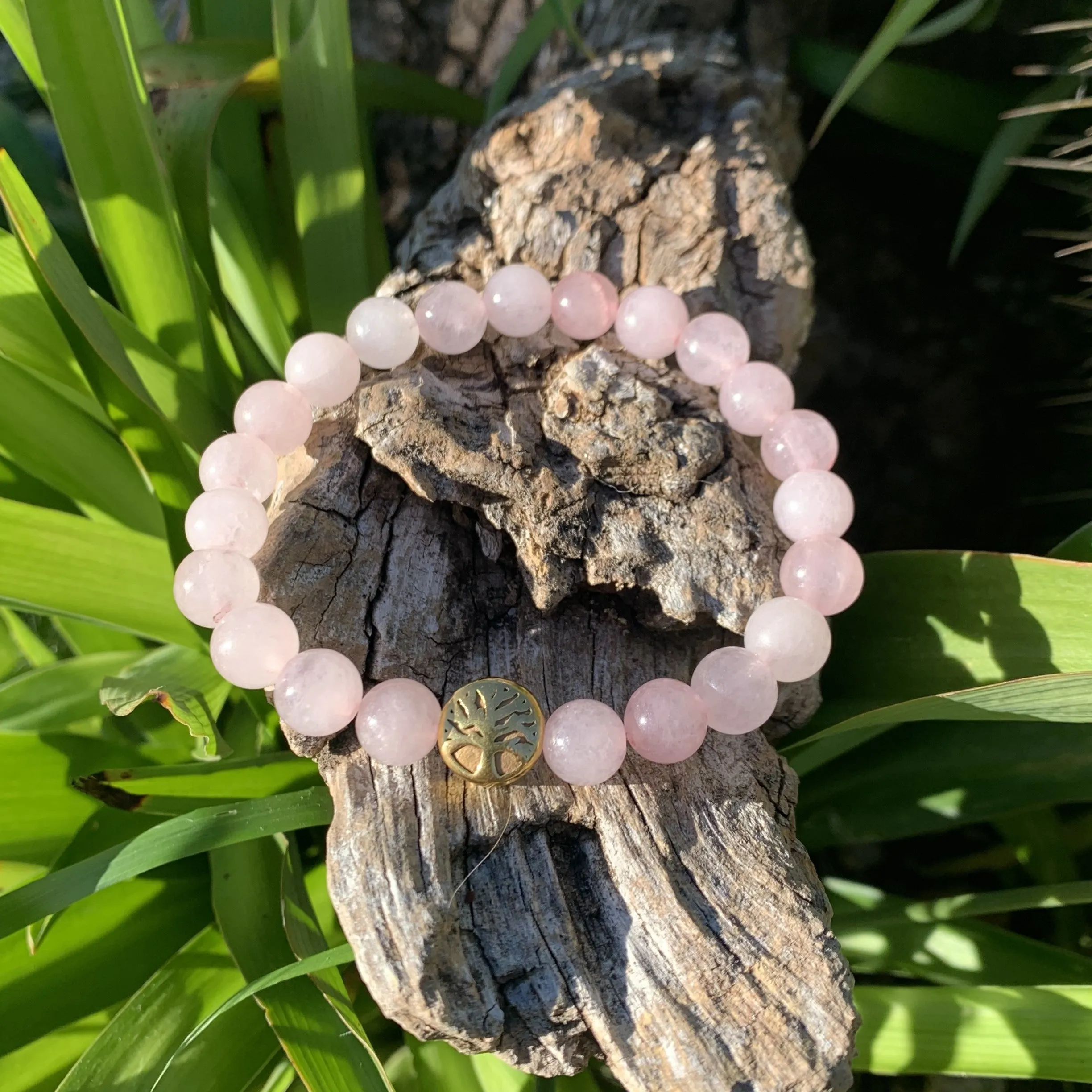 Rose quartz bracelet, symbol of love