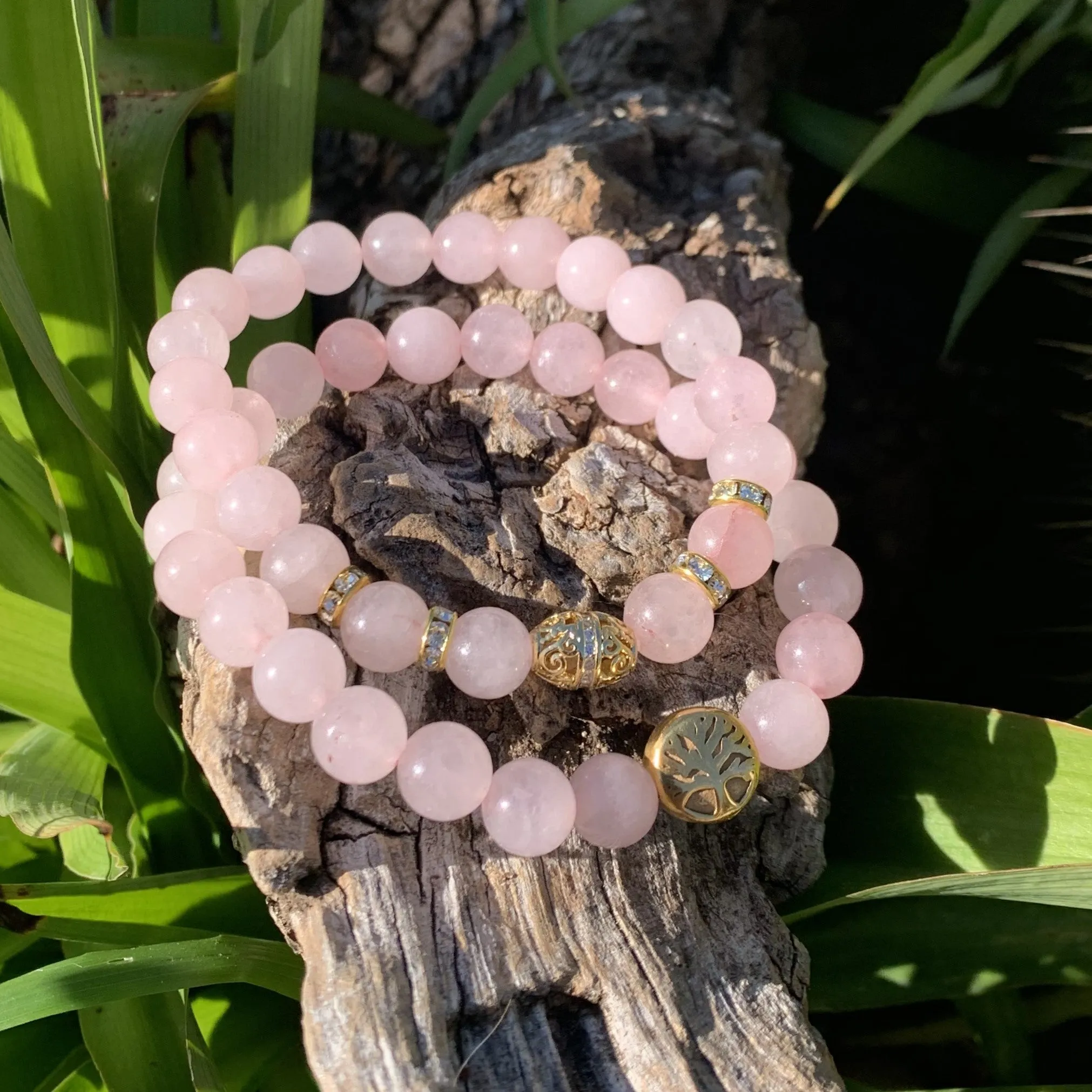 Rose quartz bracelet, symbol of love