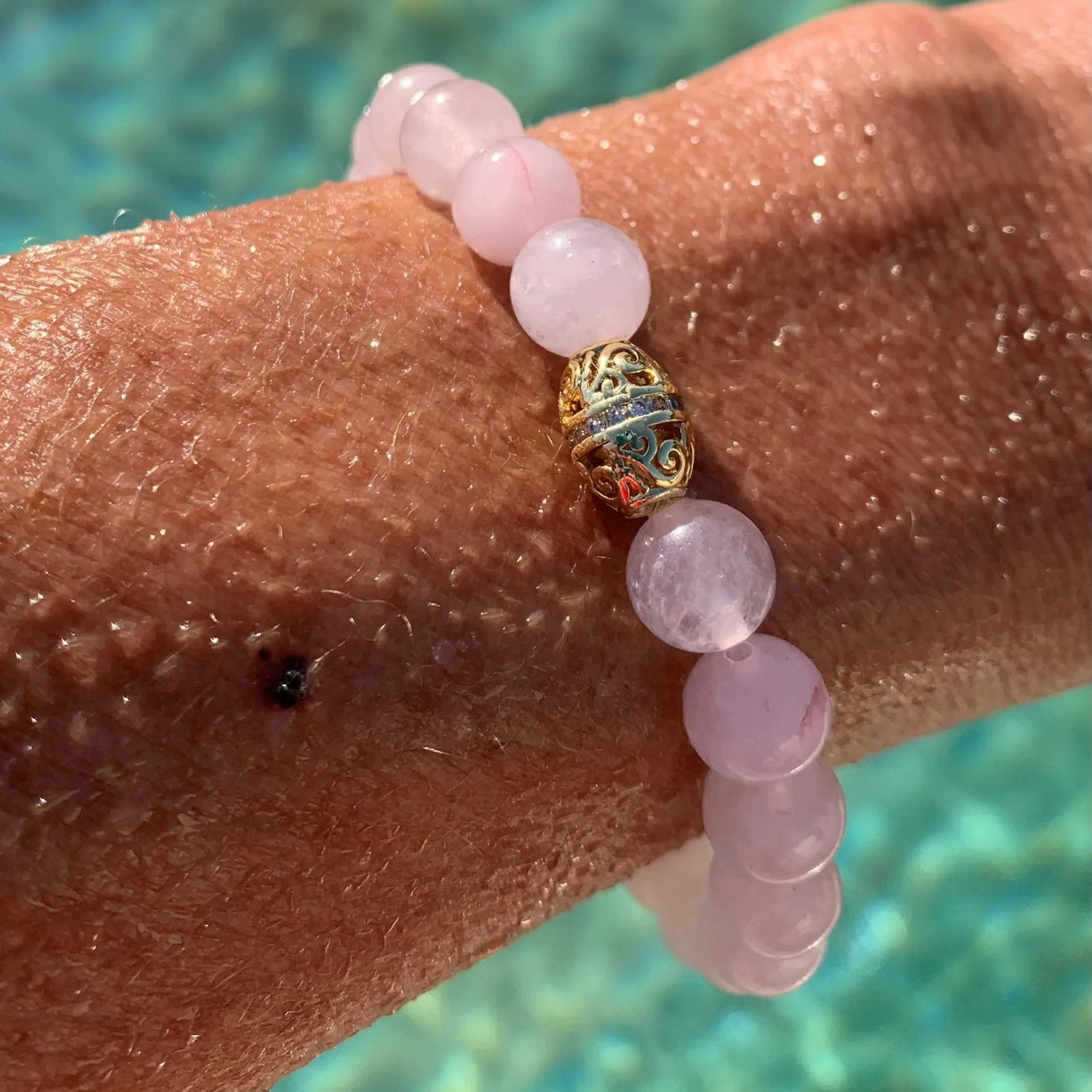 Rose quartz bracelet, symbol of love