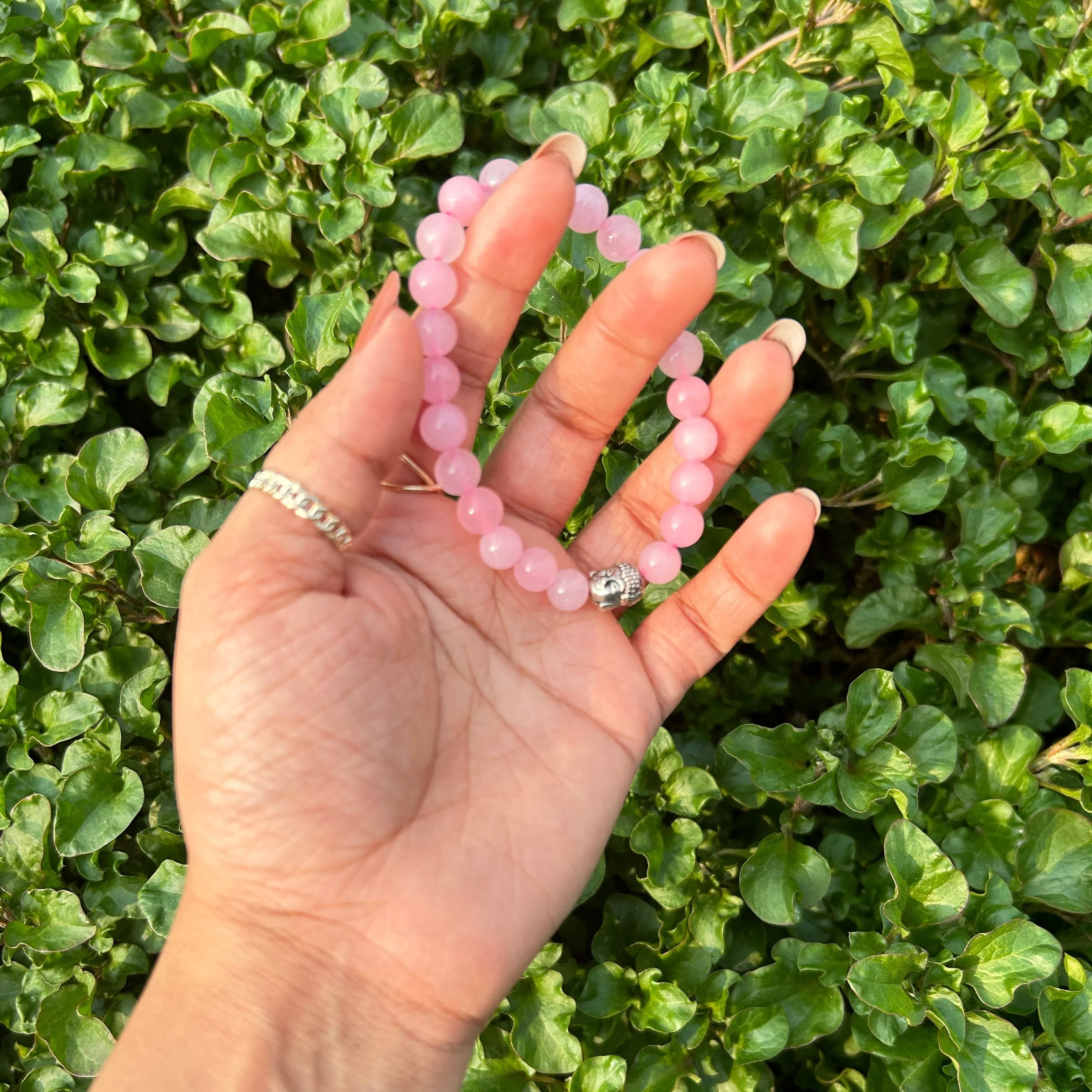 Rose Quartz Bracelet with Buddha