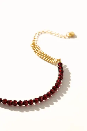 Ruby Woven Gold Bracelet