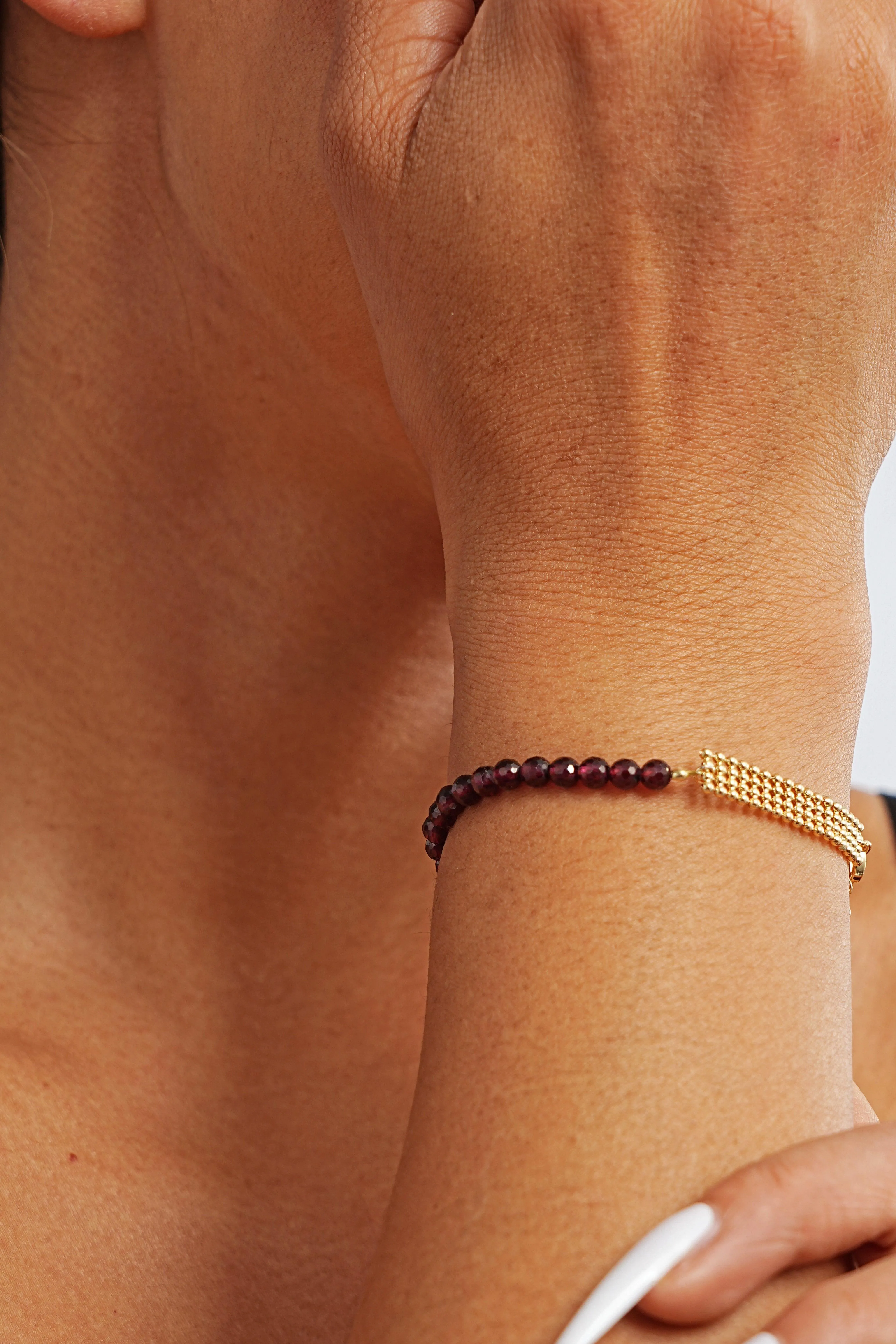 Ruby Woven Gold Bracelet