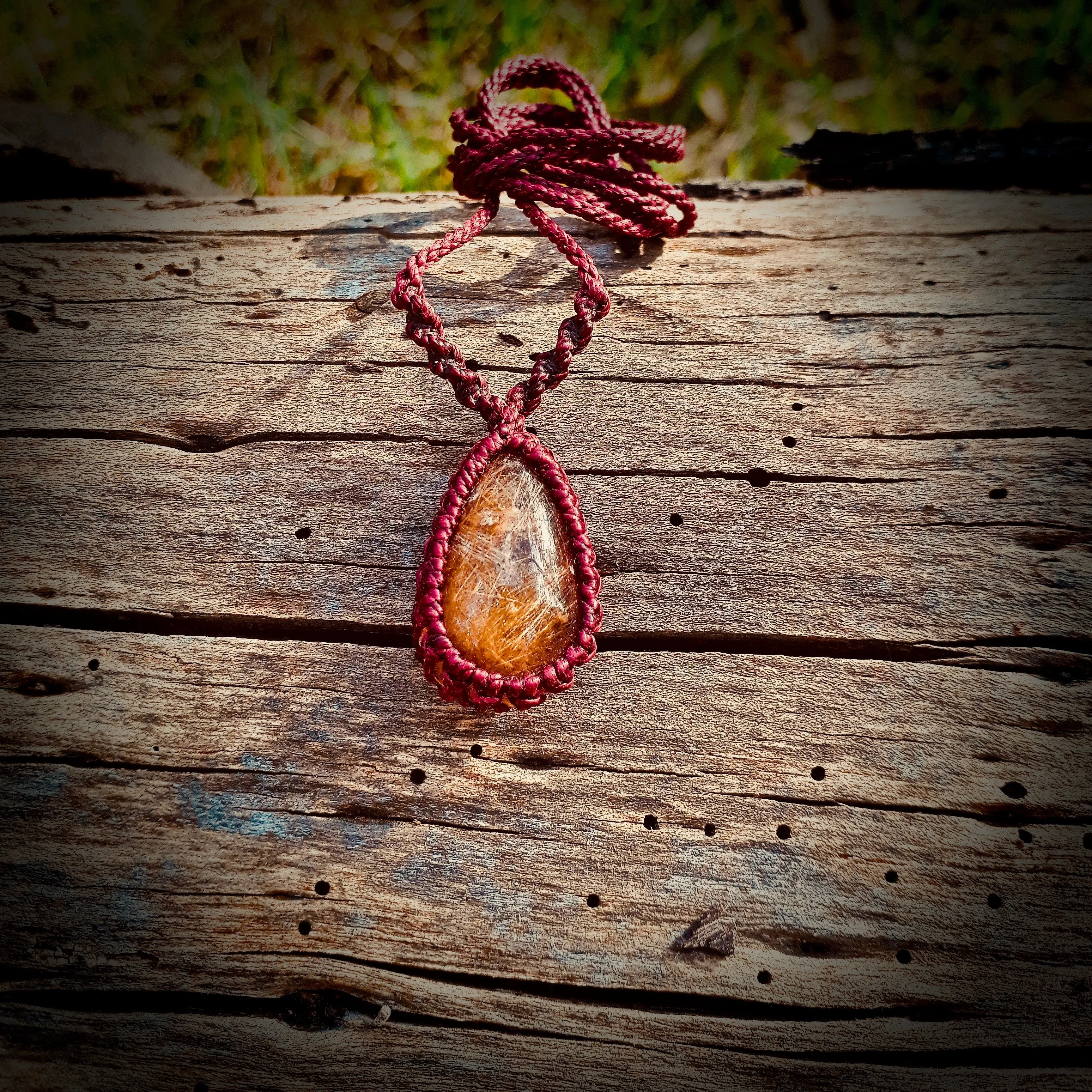 Rutilated quartz necklace