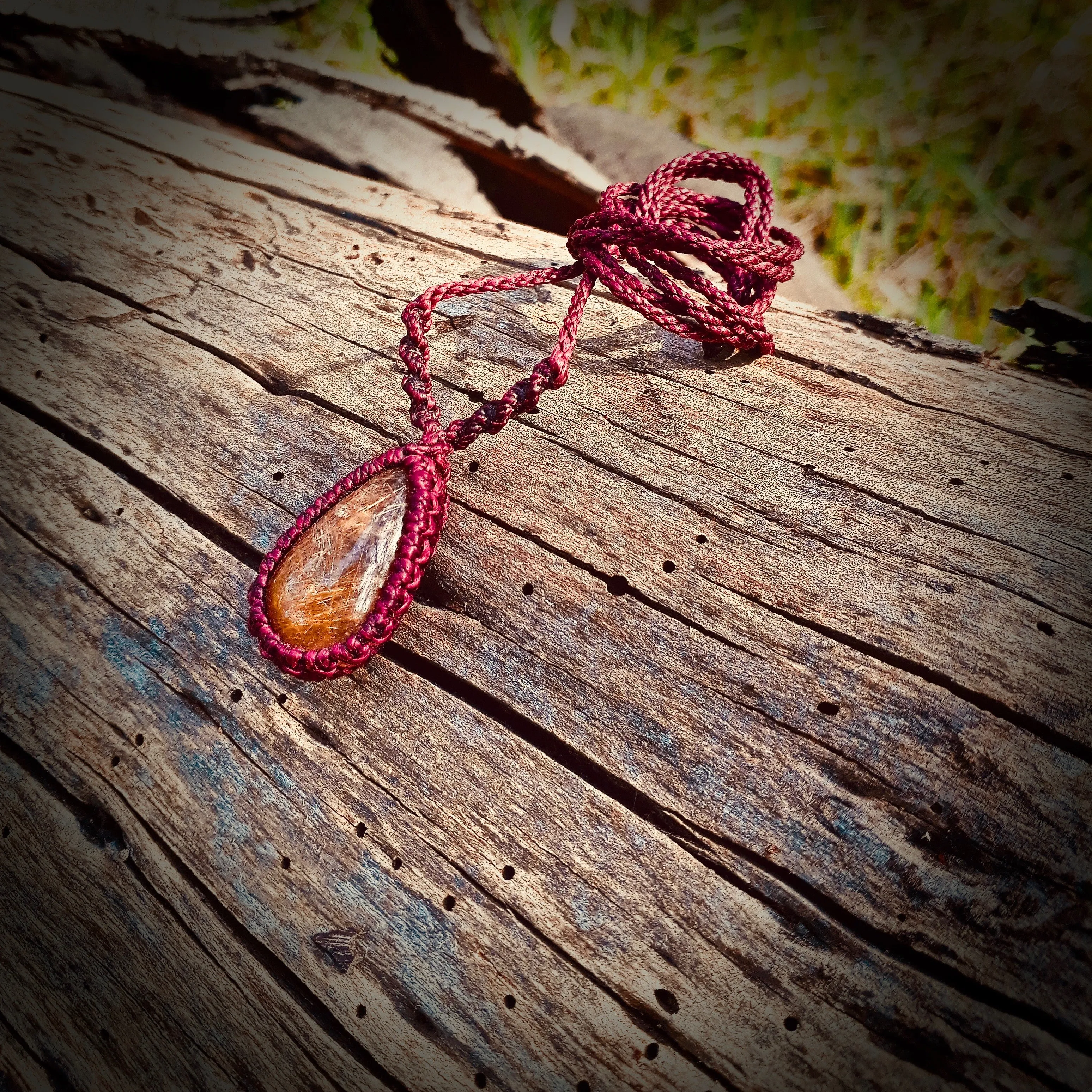 Rutilated quartz necklace