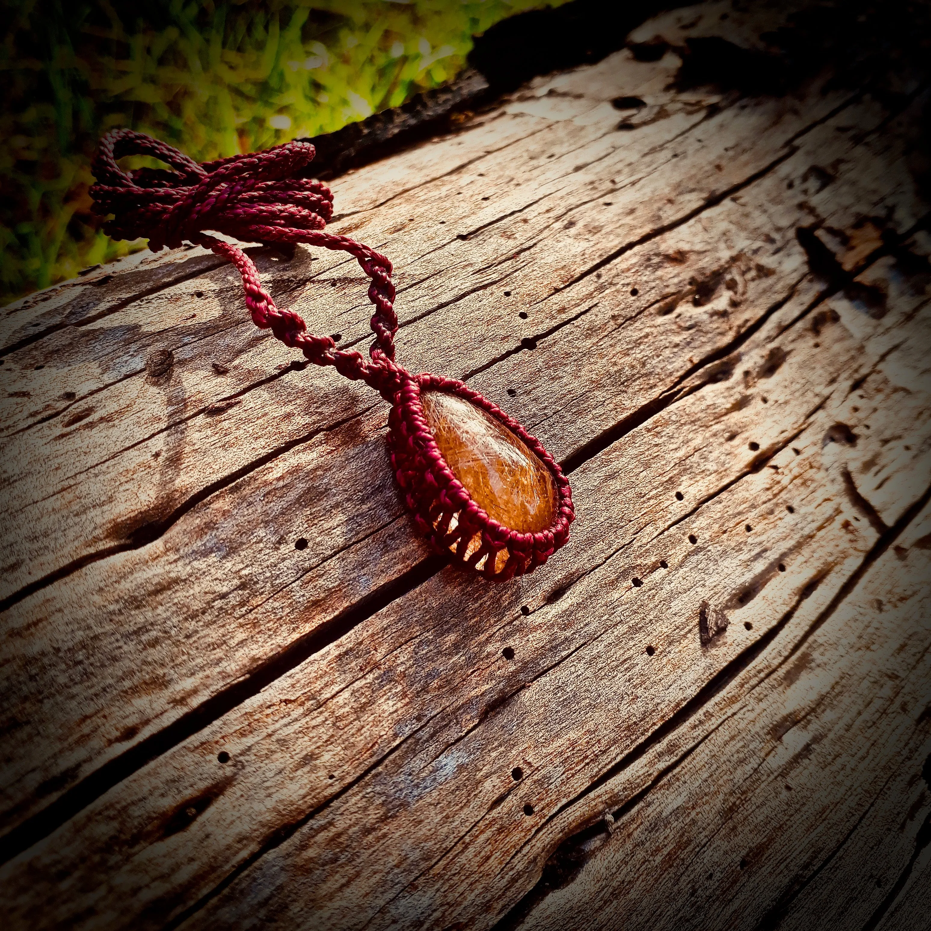 Rutilated quartz necklace