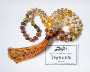 SALE - Radiant Manipura Chakra Mala Tassel Necklace