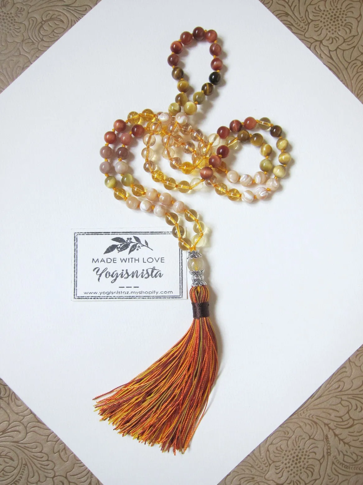 SALE - Radiant Manipura Chakra Mala Tassel Necklace