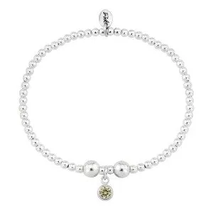 Silver and citrine CZ November birthstone bracelet