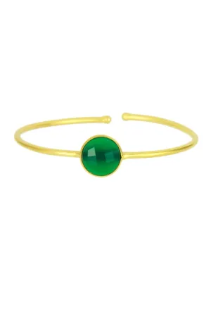 Single Gemstone Cuff Bracelet