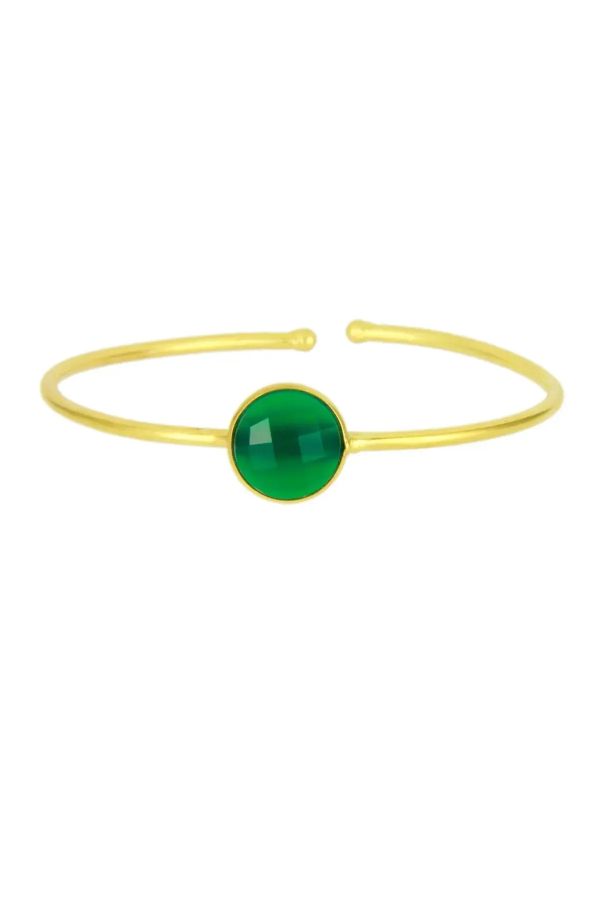 Single Gemstone Cuff Bracelet