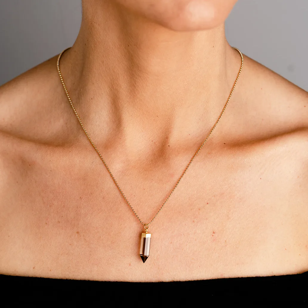 Smokey Quartz Mini Point Necklace