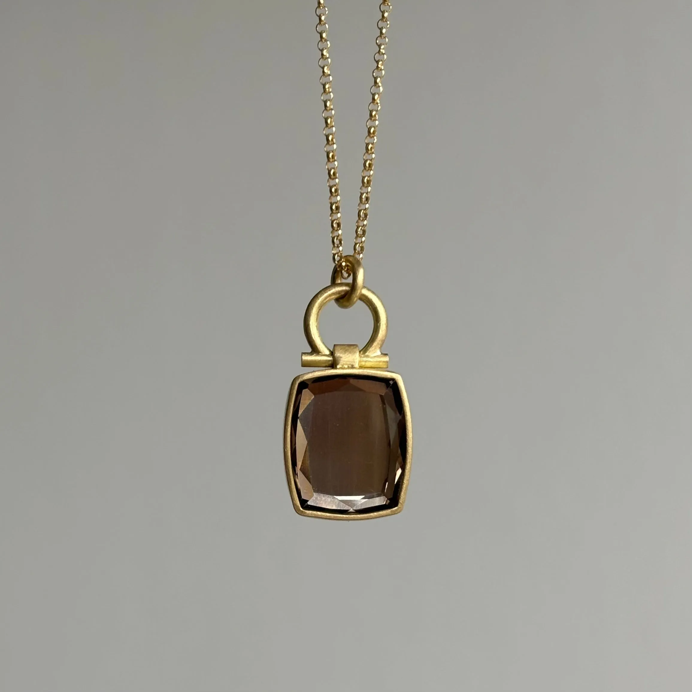 Smoky Quartz Tablet Pendant