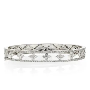 Star Clover Diamond Bangle Bracelet