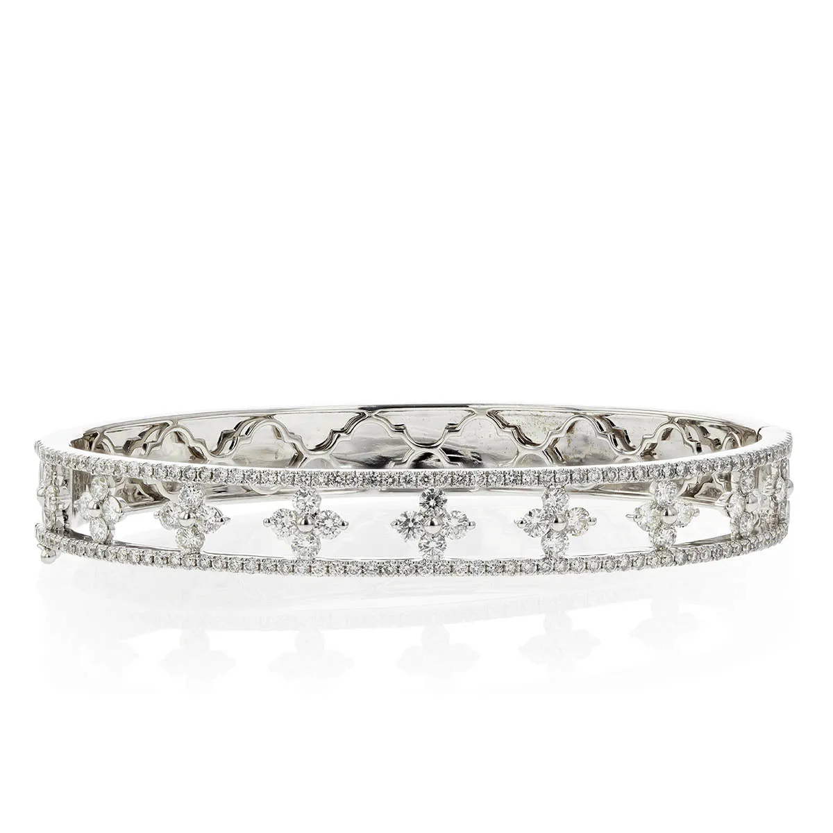 Star Clover Diamond Bangle Bracelet