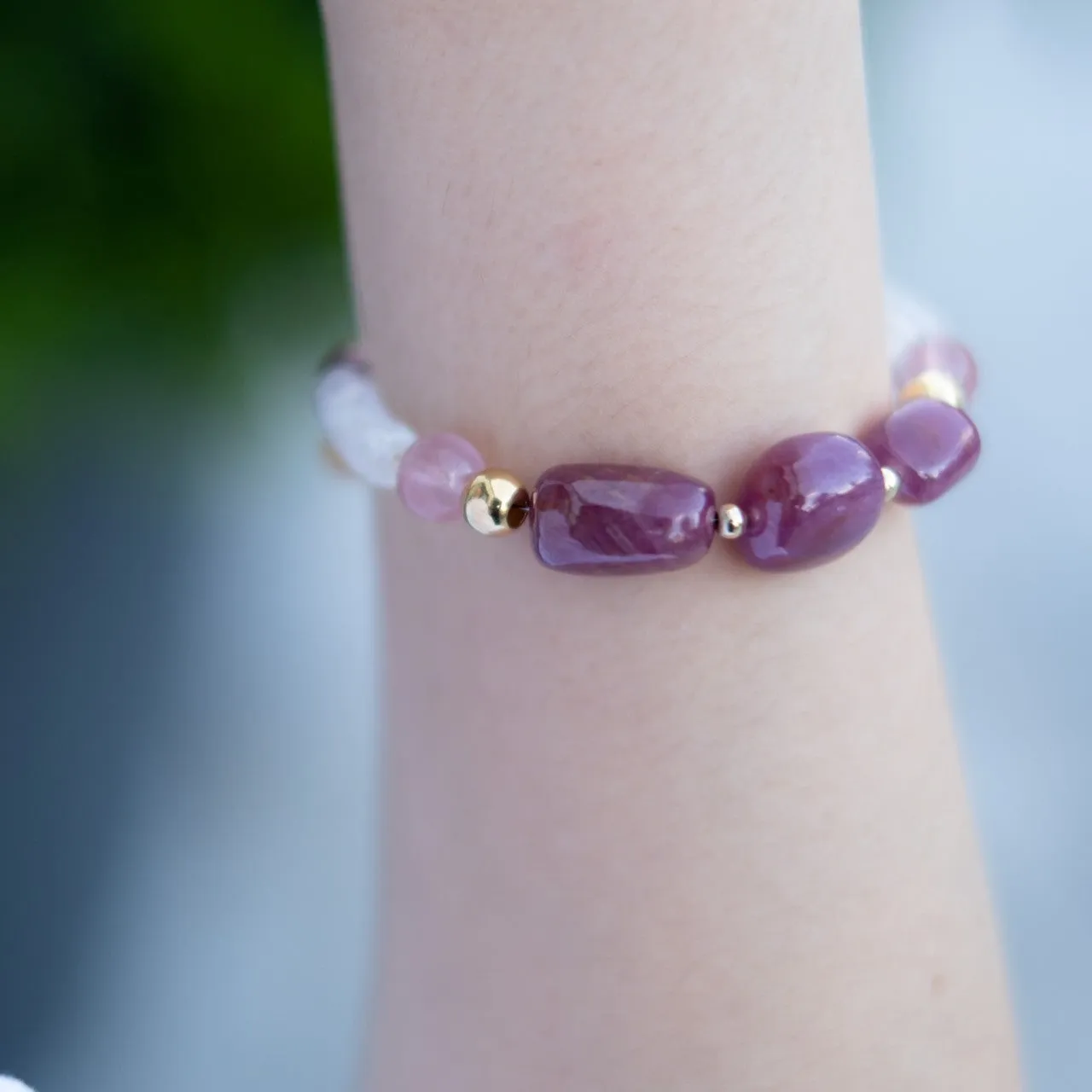 The Pink Sapphire - Umba Sapphire Star Rose Quartz Bracelet