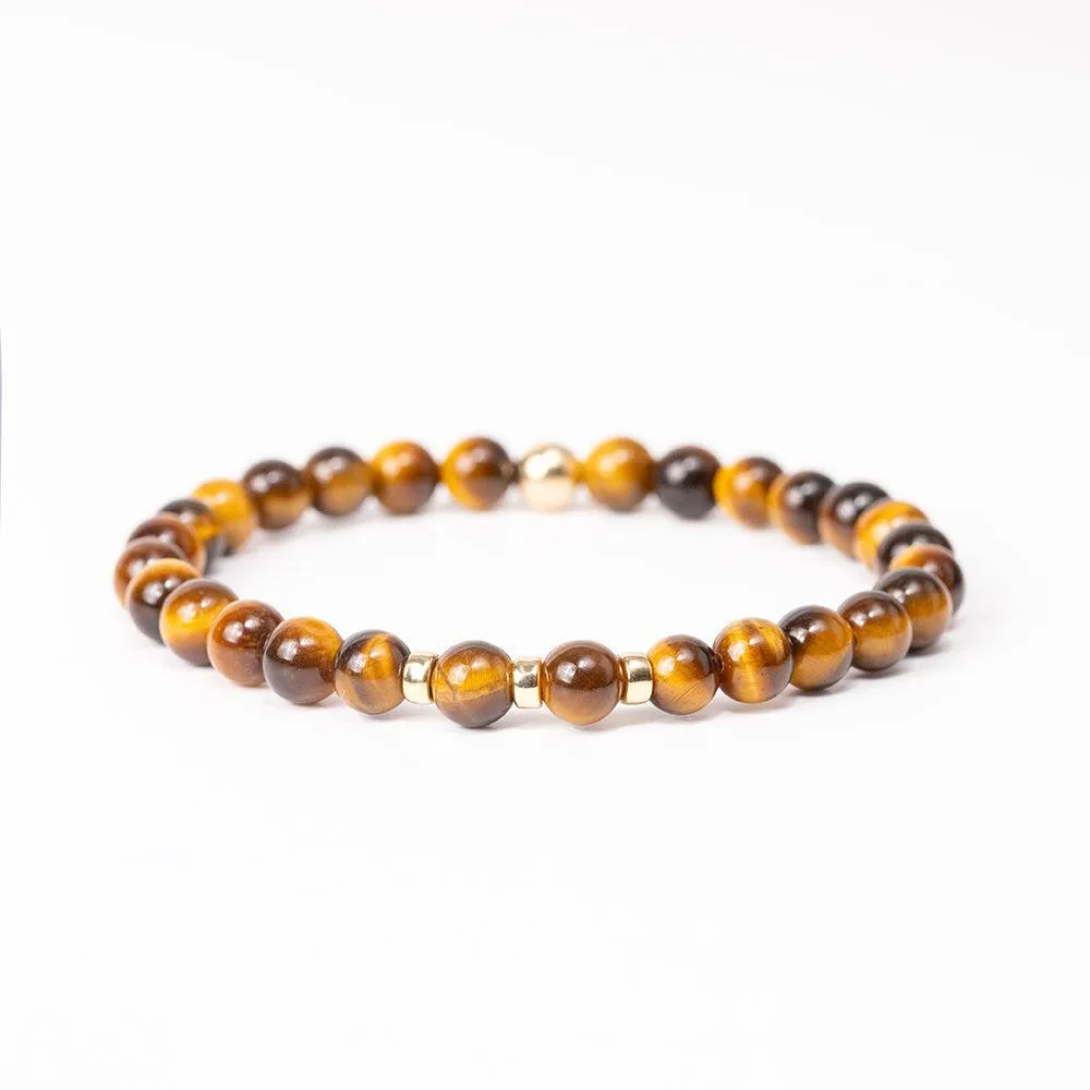 Tiger Eye Gemstone Bracelet - 6mm Beads