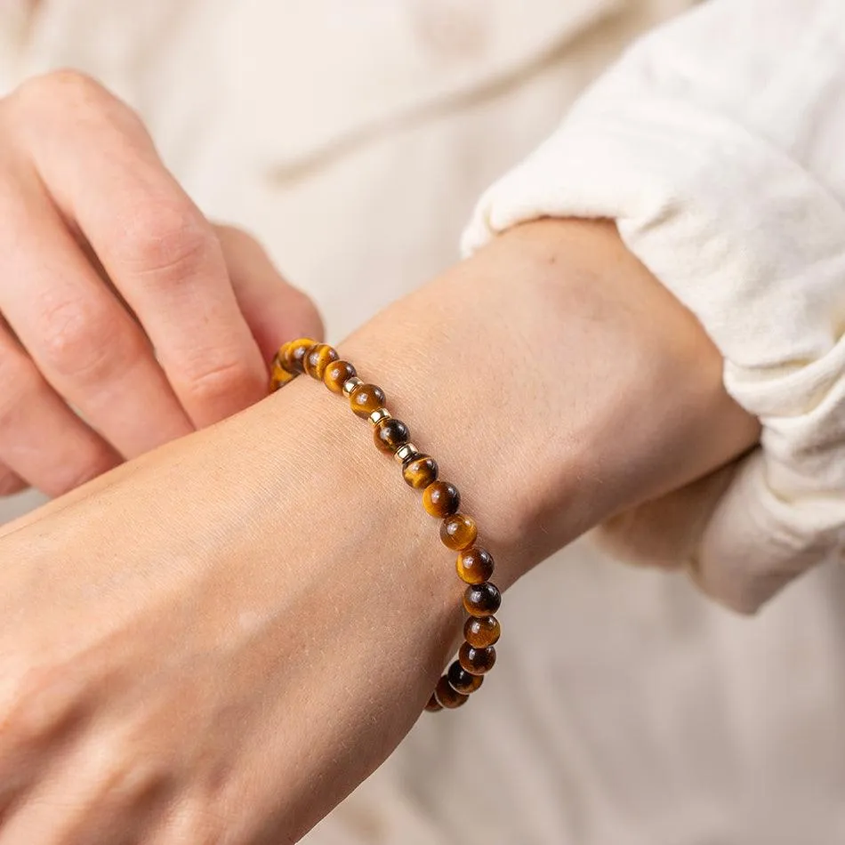 Tiger Eye Gemstone Bracelet - 6mm Beads