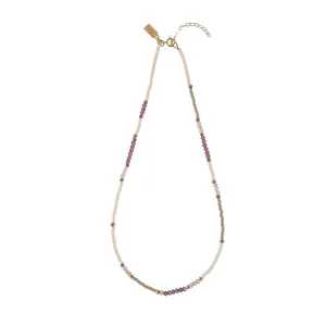 Utulivu Assorted Beaded Necklace - PINK/PEARL/AMETHYST/HONEY