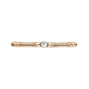 Victorian 14k Aquamarine Filigree Bar Pin