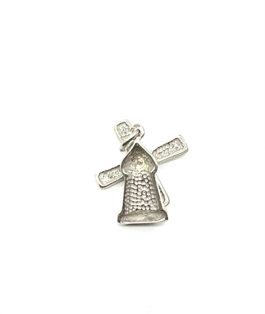 White Gold Diamond Windmill Charm