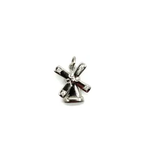 White Gold Diamond Windmill Charm