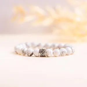 White Howlite Gemstone Bracelet 8mm