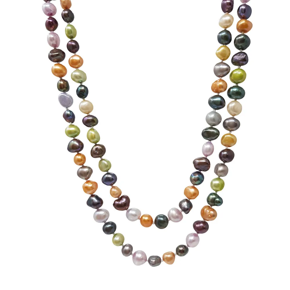 Women's 8-9mm Multi-coloured Pearl Necklace